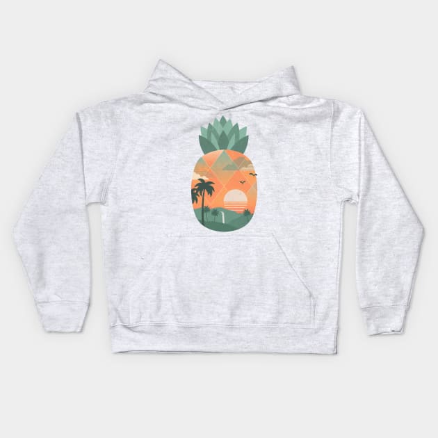 Tropical Gold Kids Hoodie by TheChild